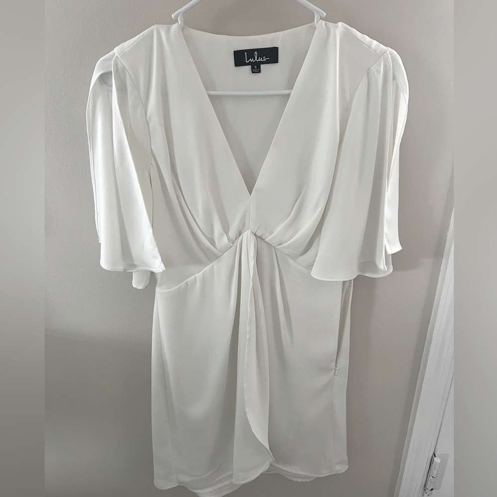 Lulus white v neck formal dress